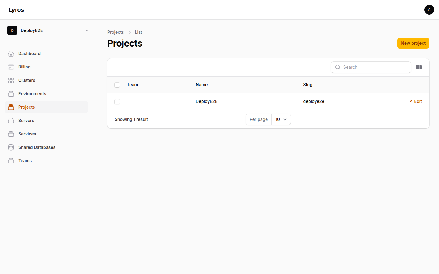 Projects & environments